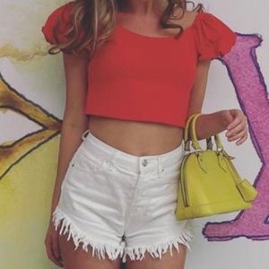 Topshop red crop top